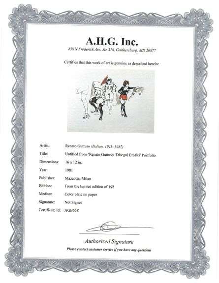 Collectible Vintage Renato Guttuso From 'Erotic Drawings' Drawings