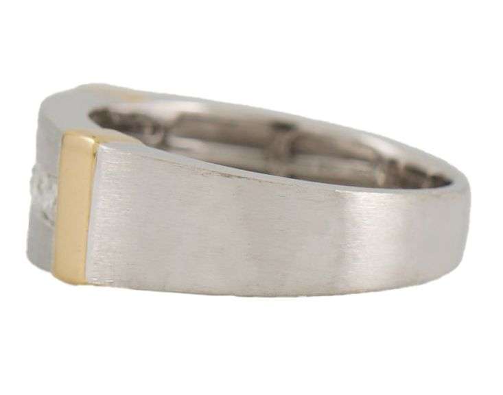 Gents 0.50ctw Diamond Channel Set Two Tone Band Ring in 14K