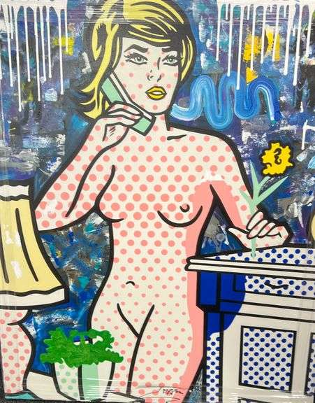 Very large! Extremely collectable" Jozza "original painting on canvas,Tribute to Roy