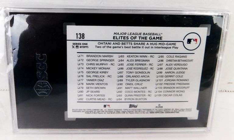 Ohtani and Betts, Gold Foil Baseball Card, 10 G Mint