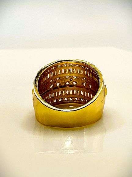 Sparkling 14 Kt Gold Plate 5.75 Cttw. Lab Simulated Diamond Ring