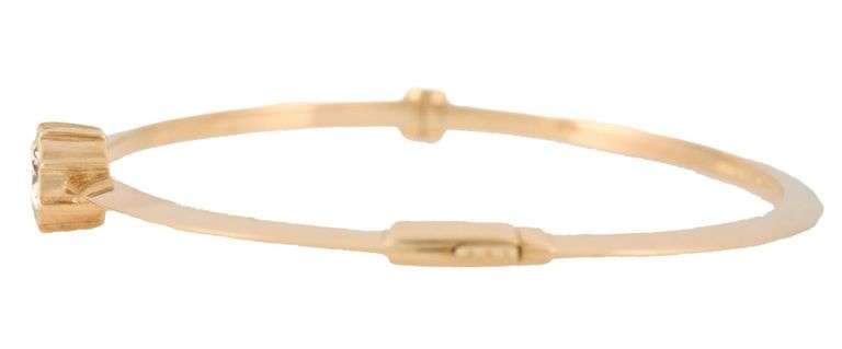 0.80ct Single Cut Diamond Bezel Set Solitaire Bangle Bracelet in 14K