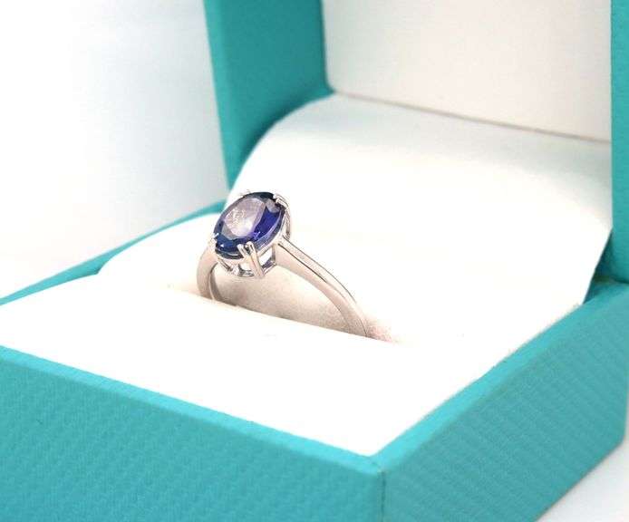 Darling Oval Shaped Brilliant Cut Tanzanite Ring in Sterling Silver