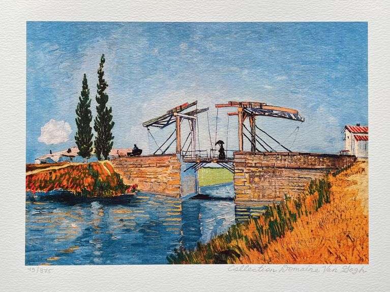Estate Pencil Signed Vincent Van Gogh, Langlois Bridge