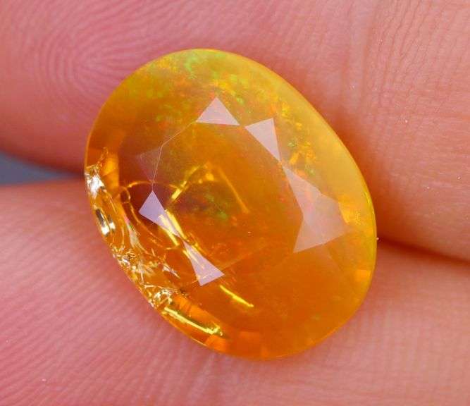 Orange and green flashing! 5.07ct Mexican Fire Opal!