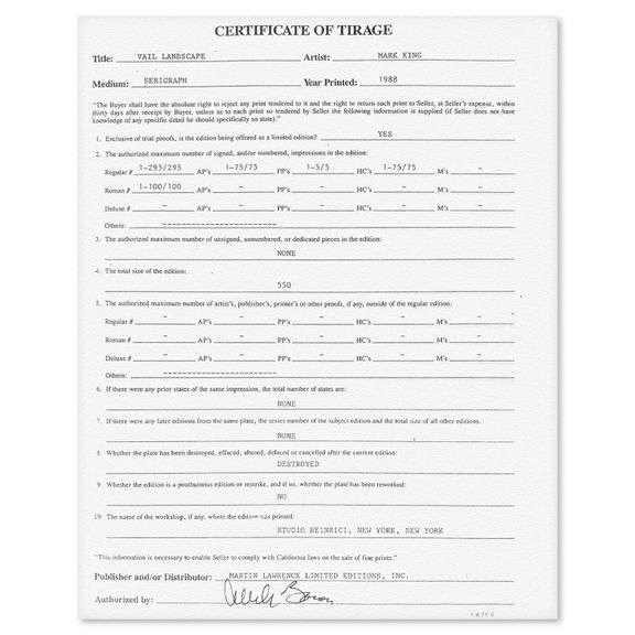 "Vail Landscape" by Mark King (1931-2014)