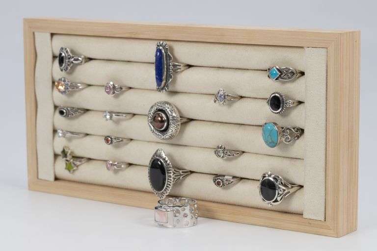 .925 Sterling Silver Curated 20 Ring Lot Various Sizes & Styles