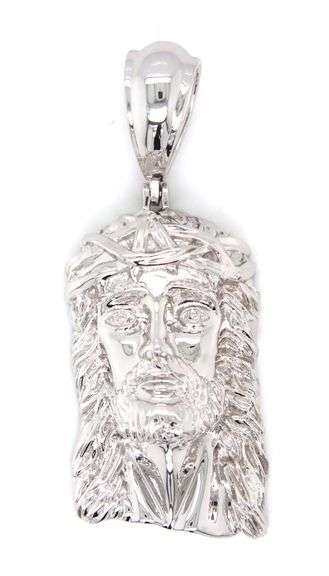 925 Sterling silver religious Jesus head pendant