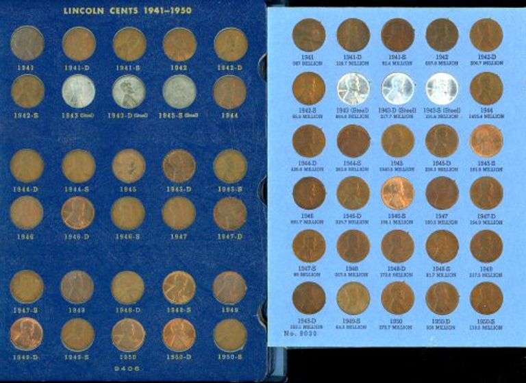 2 Lincoln Cent Albums: 1941-1971