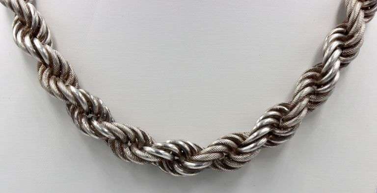 Set of vintage 925 sterling silver necklace and ring