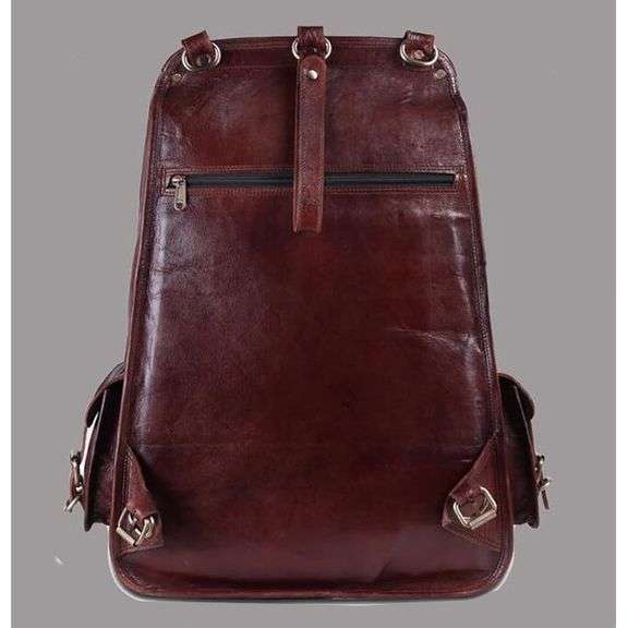 Full Grain Leather Laptop Backpack Travel Rucksack
