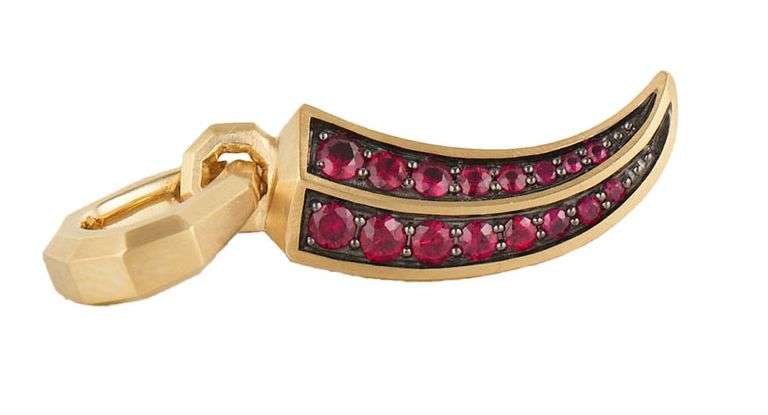 David Yurman 1.02ctw Pave Ruby Claw Amulet Pendant in 18K