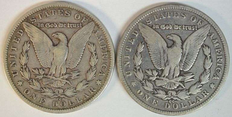 Sharp 1882-CC and nice 1891-CC Morgan Silver Dollars. Key dates