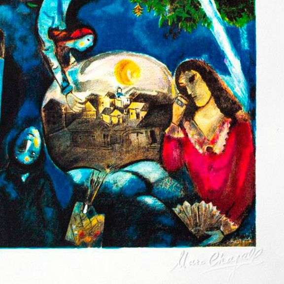 "Autour D'elle" by Marc Chagall (1887-1985)