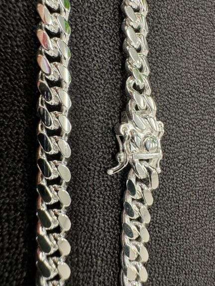 Sterling Silver Solid Miami Cuban Link Chain 6.8mm 925 Italy Box Lock Necklace 22"