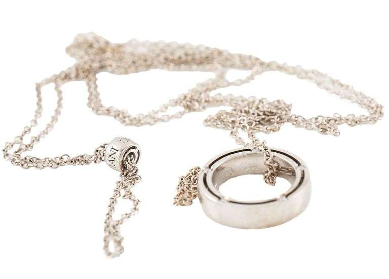 Damiani D.Side 0.30ctw Diamond Open Circle Pendant Necklace in 18K