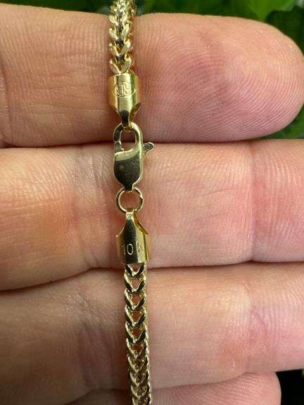 10k Yellow Gold-Hollow Franco Wheat Rope Chain 3mm Necklace 28"