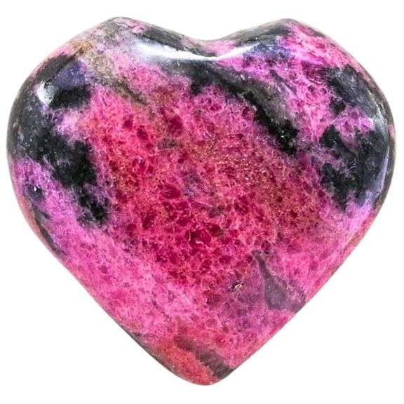 Rhodonite Crystal Heart Palm Stone