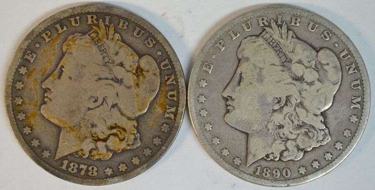 Scarce 1878-CC & 1890-CC Morgan Silver Dollars in circ