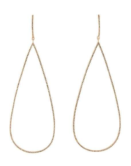 1.75ctw Top Light Brown Diamond Large Open Tear Drop Earrings in 18K