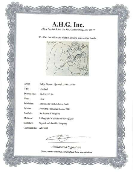 Picasso Au Baiser d'Avignon Lithograph from 1972 Portfolio