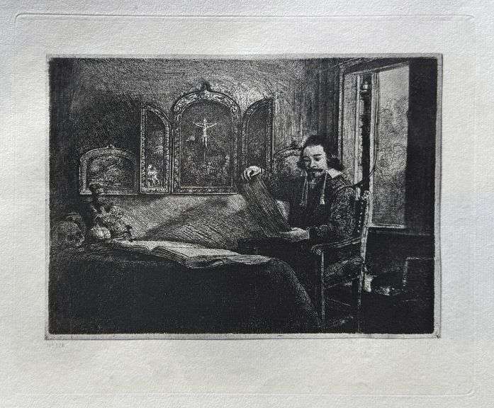 Extremely Rare and Collectible Antique Etching After Rembrandt, c. 1880