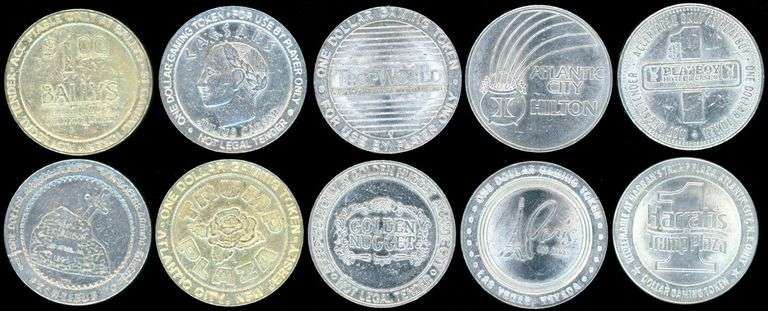 30 Assorted Vintage Metal $1 Casino Tokens