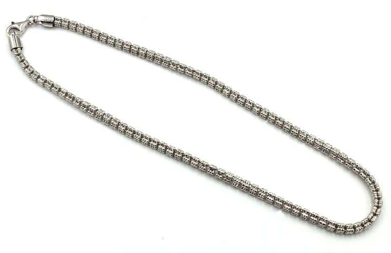 Set of Italian 925 sterling silver popcorn necklace and bracelet