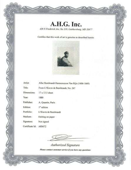 Extremely Rare and Collectible Antique Etching After Rembrandt, c. 1880