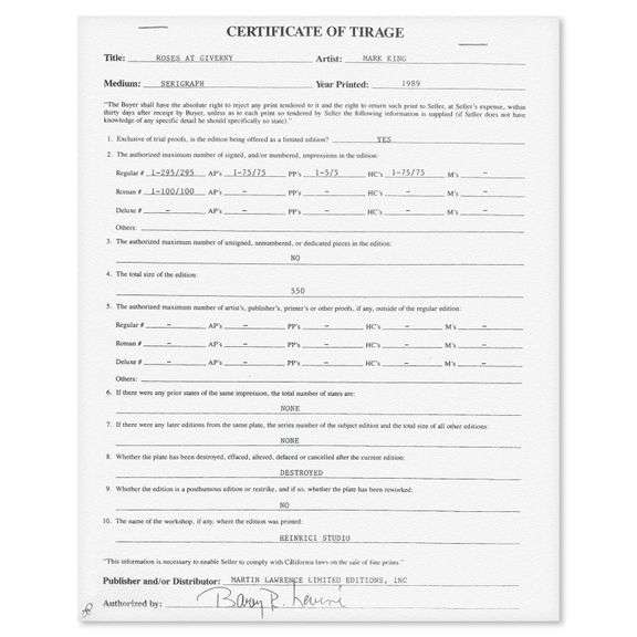 "Roses At Giverny" by Mark King (1931-2014)