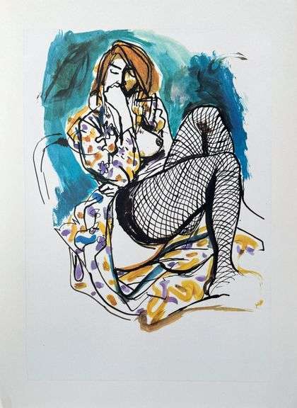 Rare Vintage Renato Guttuso Erotic Art Circa 1981