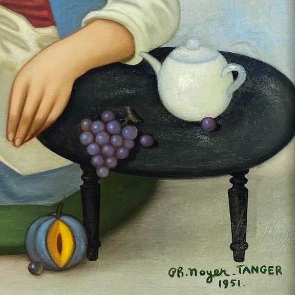 "A Girl Taking Tea" by Philippe Noyer (1917-1985)