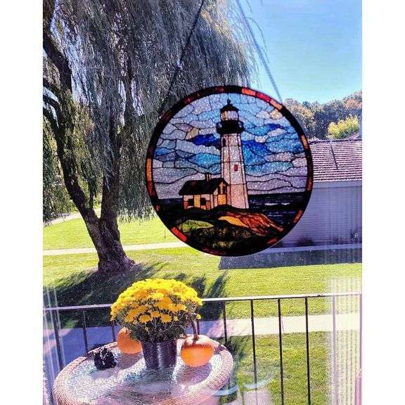 Stained Glass Lighthouse Sun Catcher