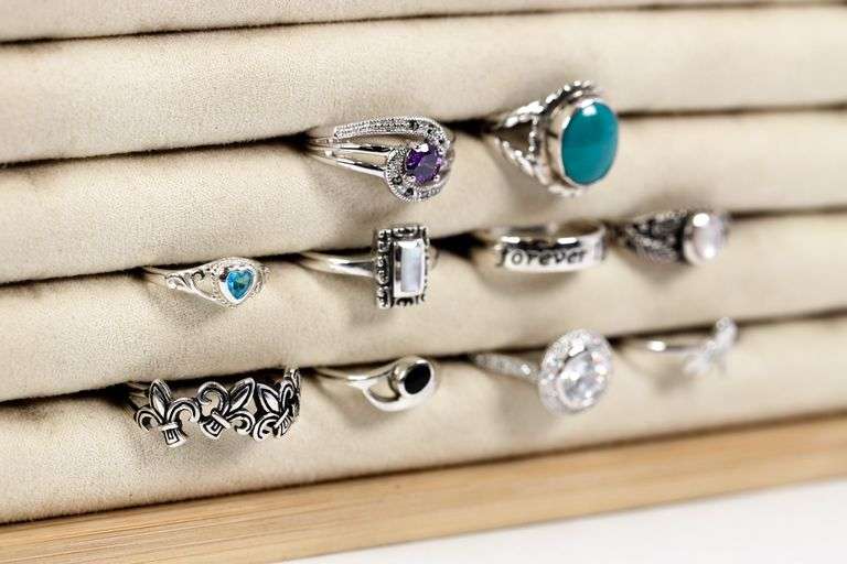 Sterling Silver Curated Ring Assortment Various Sizes & Styles (10 Ring Lot)
