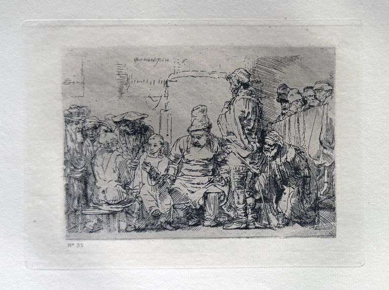 Extremely Rare and Collectible Antique Etching After Rembrandt, c. 1880