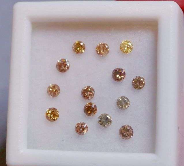 Untreated! .63ct set of real Champagne Diamonds!