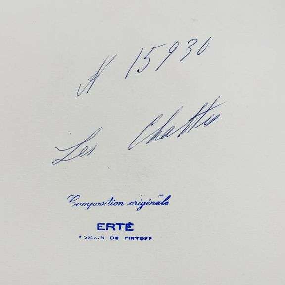 "Les Chatters, Deuxieme Version, September 27, 1959" by Erte (1892-1990)