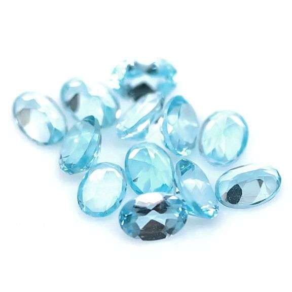 Matched! 12 piece 11.93ct full fire sky blue Topaz set