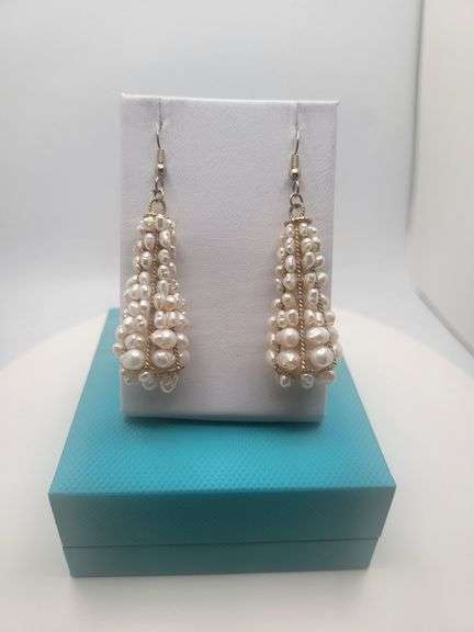 Extremely fine Antique Russian 18k gold and natural  Pearl earrings hand made .