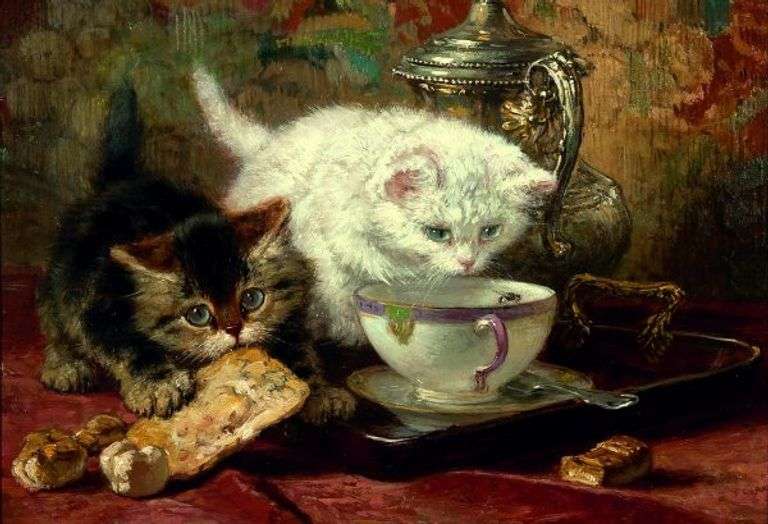 Highly Collectible After Henriette Ronner-Knip One of a kind oil on Canvas signed by the artist, At 