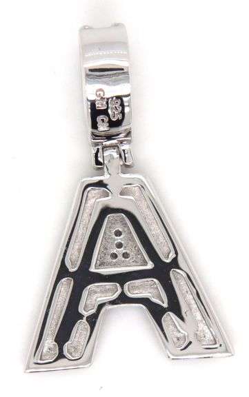925 Sterling silver Initial A cubic zirconia pendant