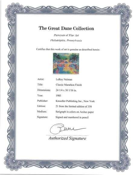 Limited Edition LeRoy Neiman Signed 'Marathon' Serigraph