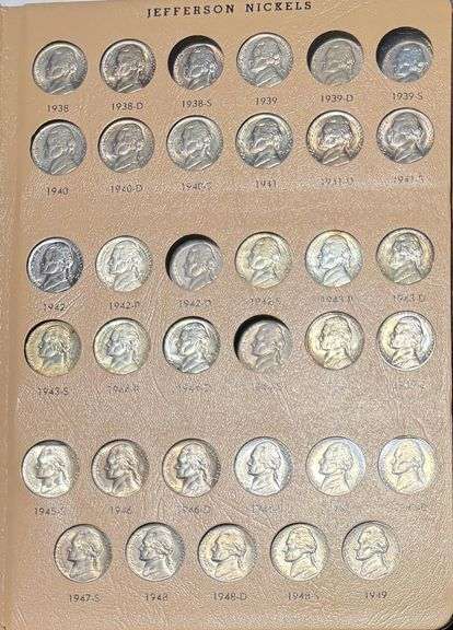 Near Complete BU Jefferson Nickels 1939-1985