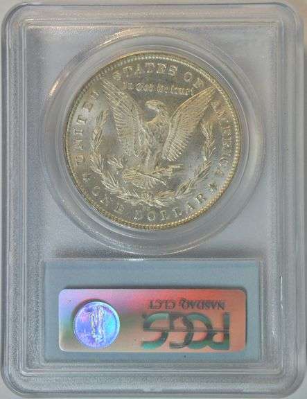Scarce Choice BU 1880-CC (8/High 7) Morgan Silver Dollar. PCGS MS63