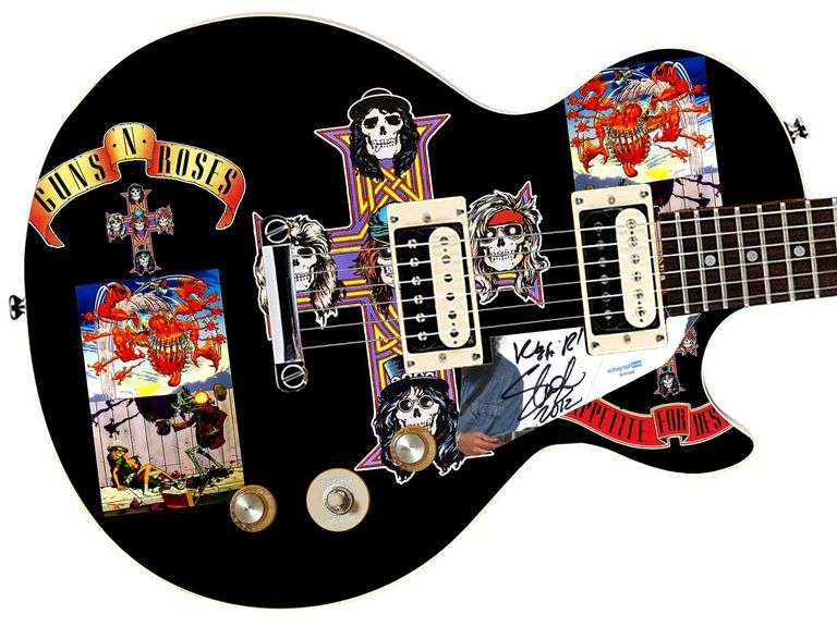 Slash of Guns N Roses Signed Custom Graphics His Model Epiphone Guitar ACOA