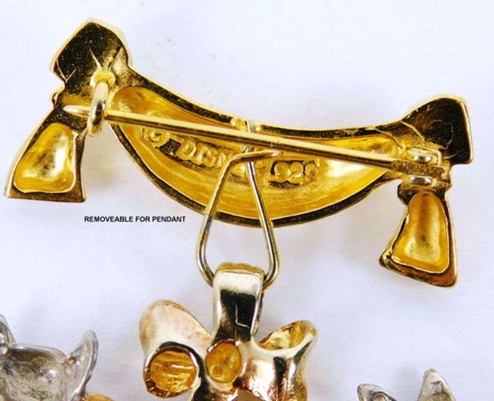 Vintage Sterling Disney Cinderella Pin and Castle Pendant