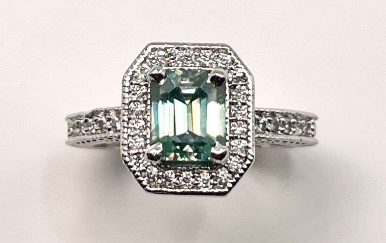 Beautiful Simulated Russian 2.75 Ct Color Change Alexandrite and Diamond Ring