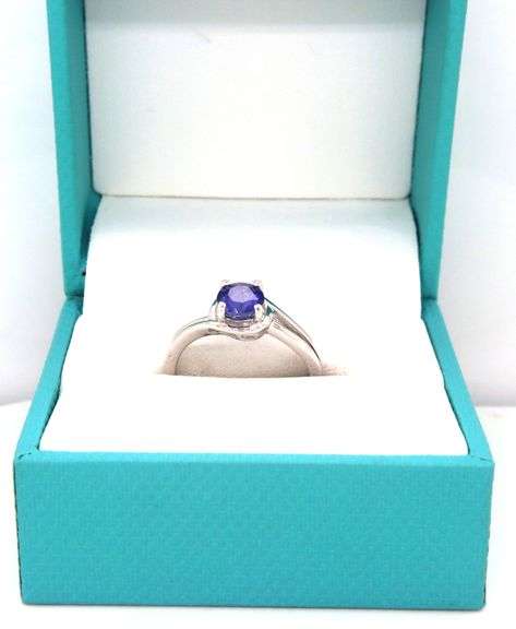 Exquisite Round Brilliant Cut Tanzanite Ring in Sterling Silver
