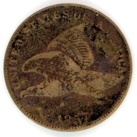 1857 Flying Eagle Cent with Fine Details