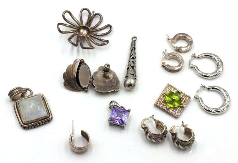 Vintage 925 sterling silver group lot of mis jewelry